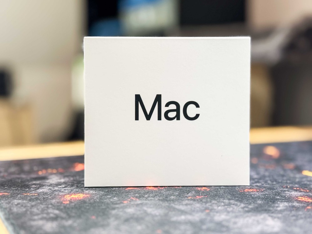 Vorderseite der Mac-mini-Verpackung